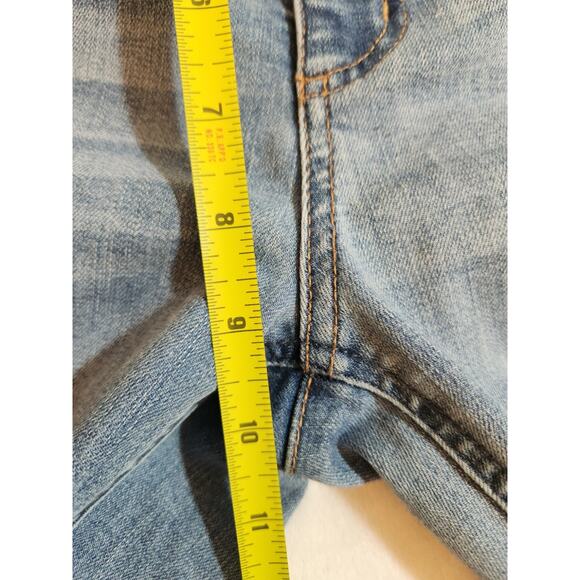 Democracy Jeans Womens Sz 8 Blue "Ab" Solution Technology Whiskers Distressed - Picture 14 of 15